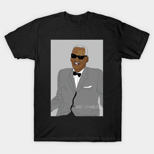 Ray Charles Drawn in MS Dos paint T-Shirt by obstinator